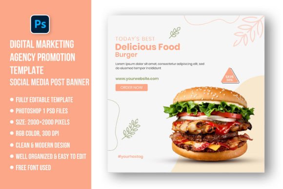 Burger Social Media Post Banner: A Must-Have for Modern Food Marketing
