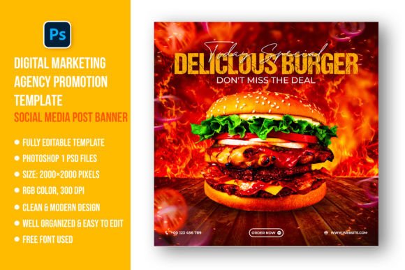 Creating Eye-Catching Social Media Banners for Asian Fast Food Burgers