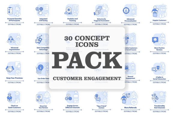 Customer Engagement Svg Concept Icon Set: A Versatile Resource for Modern Designers