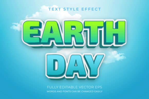 Earth Day Blue Editable Text Style: A Versatile Design Tool for Creators