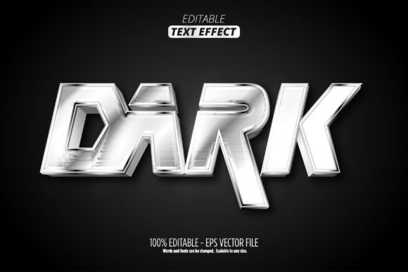 Editable Silver Metal Text Effect for Illustrator