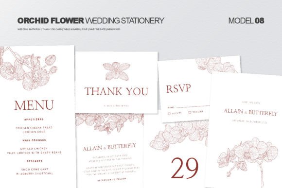 Elegant Orchid Wedding Stationery Design