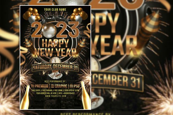 Happy New Year 2023 Poster or Flyer: A Versatile Design Solution for Celebrations