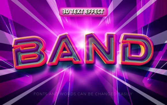Music Band 3d Editable Text Effect Style