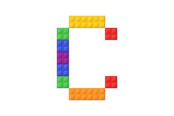 Strategic Visual Communication with Colorful Toy Bricks of Letter C Cartoon
