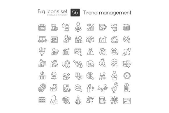 Trend Management Svg Linear Icons Set: A Modern Tool for Financial Visualization